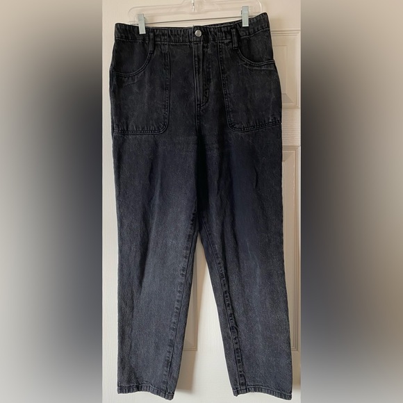 Forever 21 High Rise Loose Fit Straight Leg Black Women’s Jeans w/ Belt size 31 - Picture 6 of 7